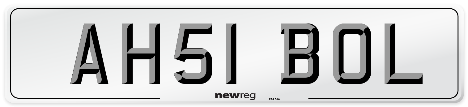 AH51 BOL Number Plate from New Reg